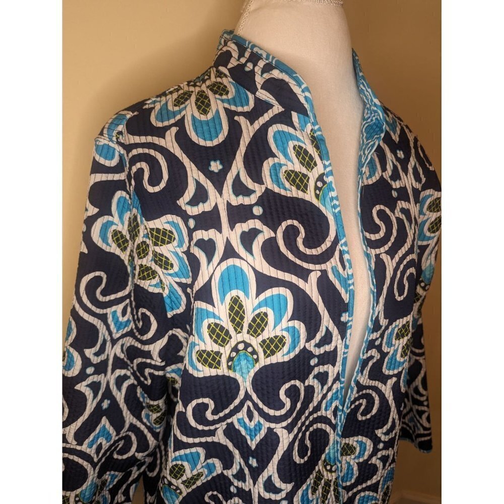 VINTAGE Alfred Dunner lightweight jacket, reversible, blues and white - Picture 2 of 10